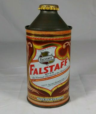 Falstaff Beer Cone Top Can With Cap Falstaff Brewing Corp.  St Louis Mo 161 - 29
