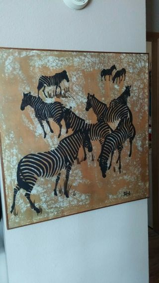 Authentic Robin Anderson Batik Zebra Dazzle / Herd Signed & Numbered