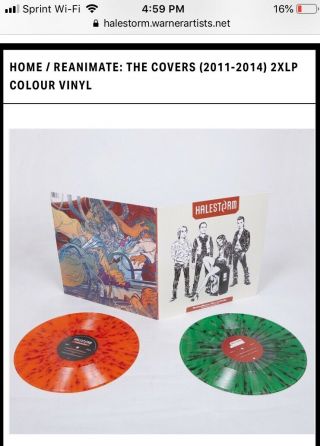 Halestorm Reanimate: The Covers 2011 - 1014 2xlp Splatter Color Vinyl