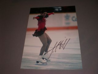 Katarina Witt Skating Sexy Signed Autograph Autogramm 8x11 Inch Photo In Person