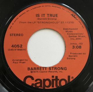 Barrett Strong Rare Is It True Northern Soul Nm 45 Listen