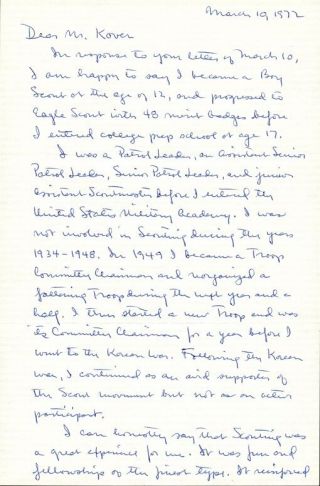 General Charles B.  Westover Autograph Letter Signed