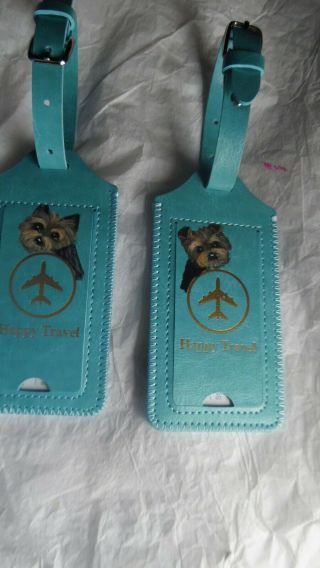 Yorkie Hand Painted Yorkshire Terrier 2 Luggage Tags