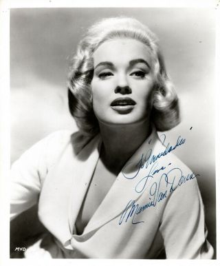 American Blonde Bombshell,  Actress Mamie Van Doren,  Signed Vintage Studio Photo