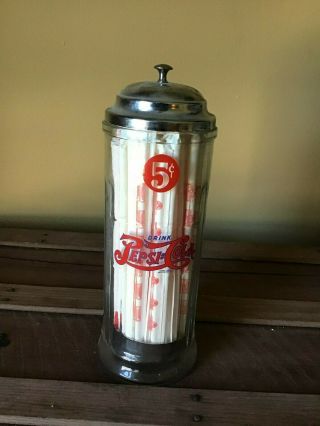 Vintage Pepsi - Cola Straw Holder “the 1800’s Company Riverside Ca”