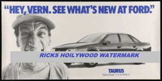 1986 Jim Varney Ernest P Worrell Ford Taurus Advertising Poster/banner