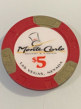 Monte Carlo Casino $5 Casino Chip Las Vegas Nevada 3.  99