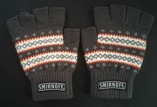 Smirnoff Vodka - Fingerless Gloves - Snowboarding - Size Small - Grey