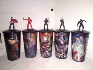 Avengers Civil War Iron Man Captain Ame 5 Cup Whit Toppers Movie Cinemex Mexican