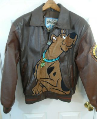 Scooby - Doo Leather Jacket - - Mens Small - - Cartoon Network - - Great Graphics