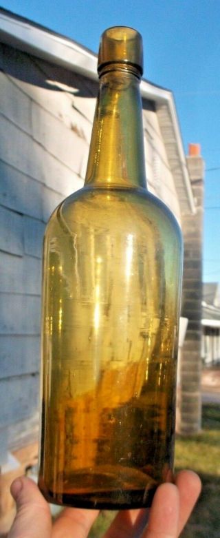 Yellow Citron Colored Cylinder Whiskey Applied Lip 1870 