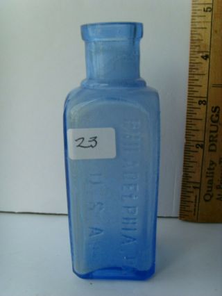 Antique Cobalt Blue Bottle 4” “hires Root Beer - Extract " 1880 - 1900 53/23