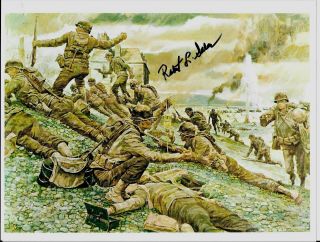 Bob Sales 29th Infantry Division D - Day Veteran,  Silver Star Rare Signed Photo