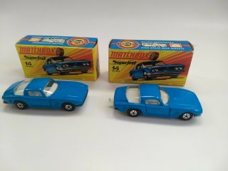 Matchbox Lesney Vintage Iso Grifo Coupés No.  14 Set Of Two N.  O.  S.  Early Boxed