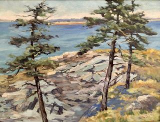 Charles Henry Ebert - Monhegan Cliffs - American Impressionism,  Old Lyme/Monhegan Art 2