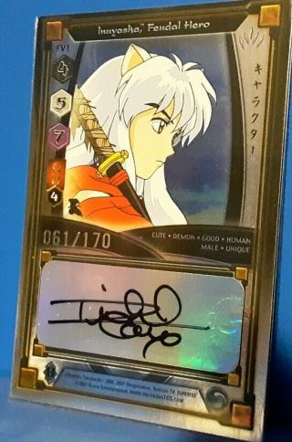 Inuyasha Feudal Hero Tcg Signed 061/170 Fv1 - Autograph Card Keshin Score