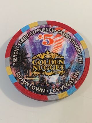 Golden Nugget $5 Casino Chip Las Vegas Nevada 3.  99