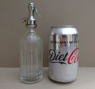 Vintage Miniature Chrome / Glass Soda Syphon Siphon - Made In England