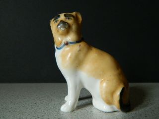 Antique Staffordshire Pug Dog Ceramic Figurine