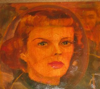 MCM PORTRAIT PAINTING OF JUDY GARLAND ARTIST SIGNED 2