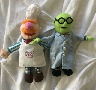 Dr.  Bunsen Honeydew And Swedish Chef Plush Muppets 2004 Sababa Toys 8”