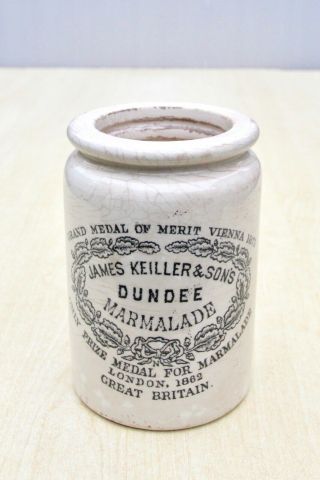 Vintage C1900s 1lb James Keiller & Sons Dundee Marmalade Maling Patent Pot Jar