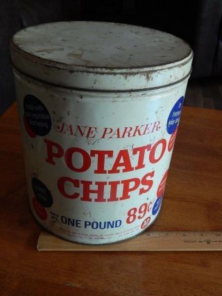 A&p_the Great Atlantic & Pacific Tea Co.  Jane Parker Potato Chips Metal Canister