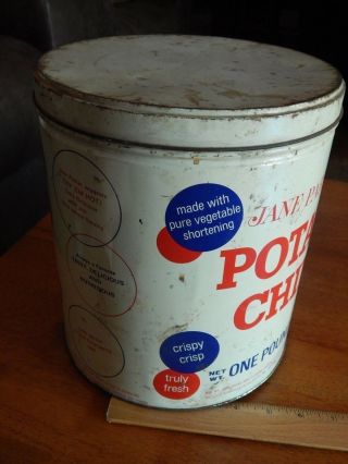 A&P_The Great Atlantic & Pacific Tea Co.  JANE PARKER Potato Chips METAL CANISTER 6