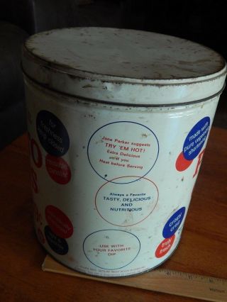 A&P_The Great Atlantic & Pacific Tea Co.  JANE PARKER Potato Chips METAL CANISTER 7
