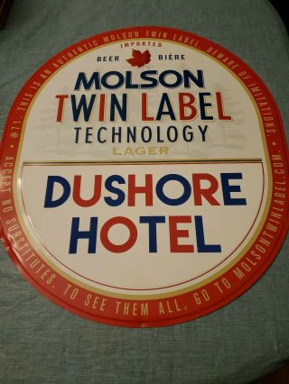 Molson Canadian Beer Twin Label Tin Sign 26h x 22 