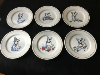 Williams Sonoma Bull Terrier Holiday Plates,  