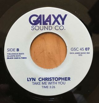 Soul 45 Lyn Christopher - Take Me With You / Frankie Seay - Soul Food Galaxy Nm