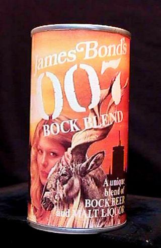 JAMES BOND ' S 007 BOCK BLEND - 12OZ PAPER LABEL DISPLAY SAMPLE PULL TAB CAN 8