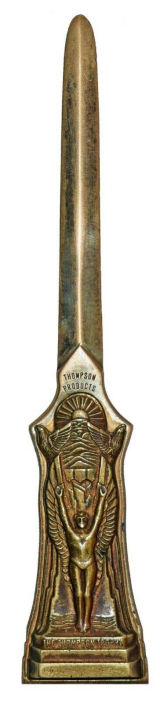 Cast Bronze Air Race Thompson Trophy - Thompson Products Letter Opener