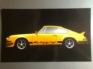 1973 Porsche Carrera Rs Coupe Showroom Advertising Poster Rare Awesome L@@k