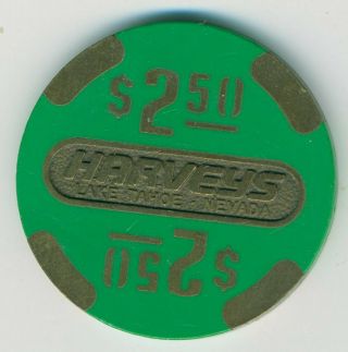 Obsolete $2.  50 Brass Chip From Harveys Lake Tahoe