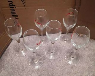 G.  H.  Mumm Grand Rouge Champagne Glasses Flutes Set Of 6 Barware