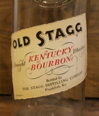 Liquor Bottle Vintage Old Stagg Bourbon Mo Frankfort Ky Rare Whiskey 1/2 Gallon