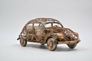 Vintage Classic Roadster Racing Sports Car Model Tin Metal Vw Beetle Gift