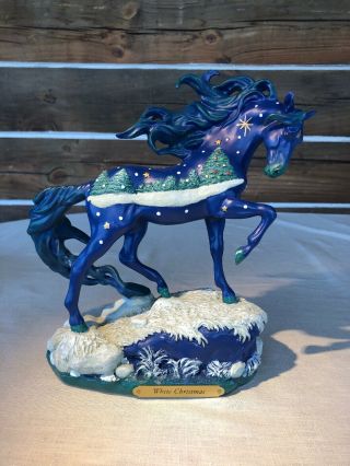 Enesco Trail Of Painted Ponies White Christmas Resin Figurine 10 Inches