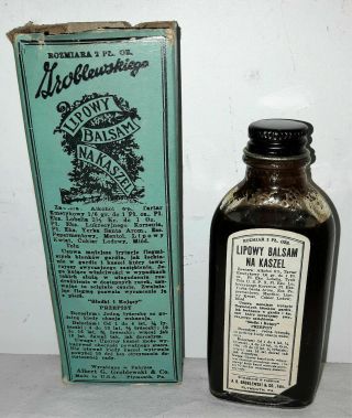 Vintage Groblewski’s Linden Cough Balsam W/ Box & Advertisement