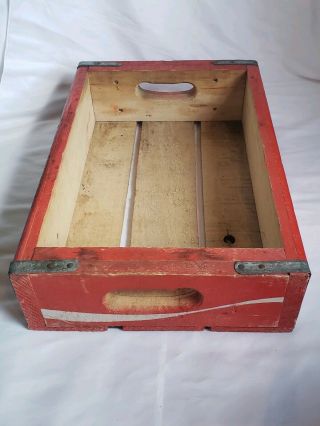 Vintage Coca Cola Coke Wood Case Carrying Crate Soda Pop Bottle Wooden 12x18x4 3