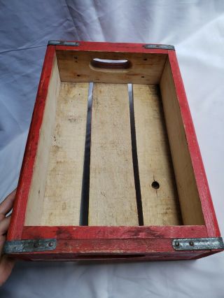 Vintage Coca Cola Coke Wood Case Carrying Crate Soda Pop Bottle Wooden 12x18x4 8