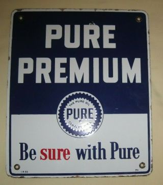Pure Oil Co.  Gas Pump Plate - 