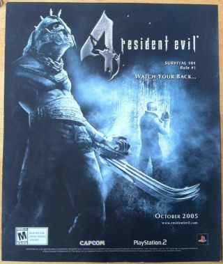 Resident Evil 4 Poster Ad Print Playstation 2