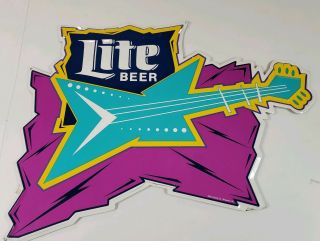 Miller Lite Guitar Beer Metal Tin Sign