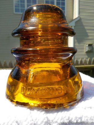 Colorful Orange Amber Cd 154 Dominion Glass Insulator