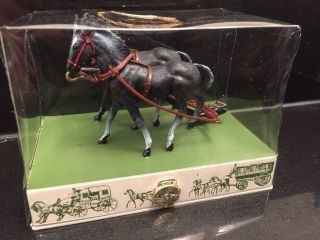 Brumm 1/43 Scale Horses With Harness - Brown
