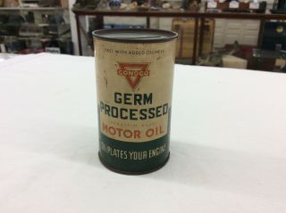Vintage Conoco Germ Processed Miniature Motor Oil Can Bank - Rare
