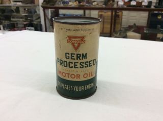 Vintage Conoco Germ Processed Miniature Motor Oil Can Bank - RARE 2